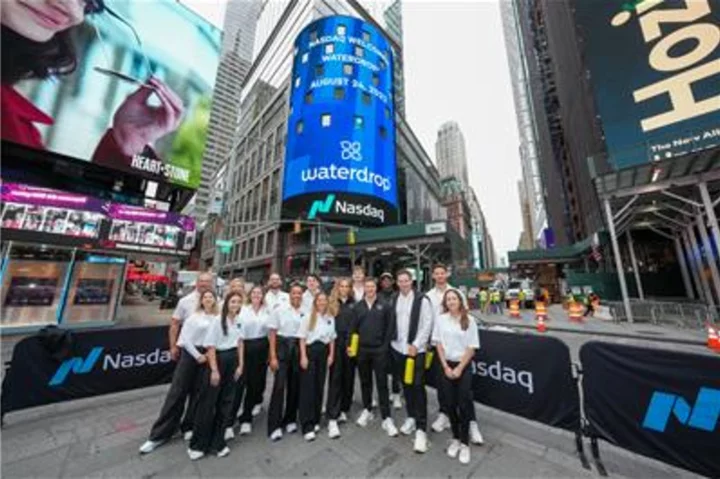 waterdrop® Rings NASDAQ Opening Bell While Brand Grows as a Global Leader in Sustainable Hydration