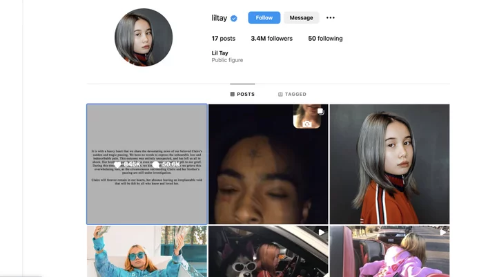 Lil Tay, the 14-year-old controversial internet star, has died