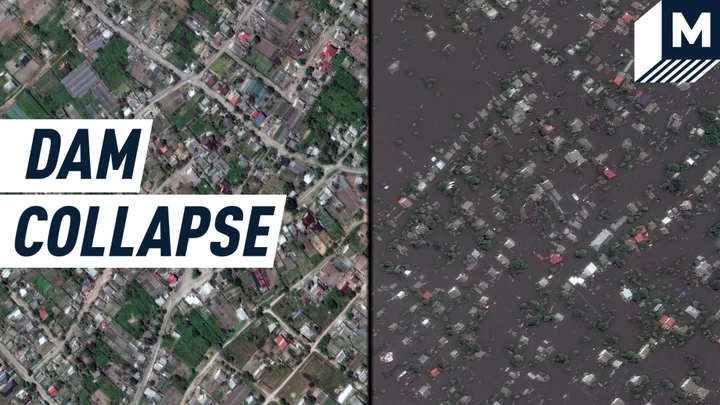 Satellite images show colossal damage from Ukraine's destroyed Kakhovka dam