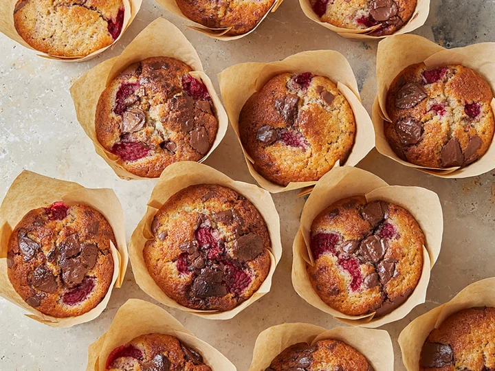 Thrifty and fruit coconut, raspberry and chocolate muffins