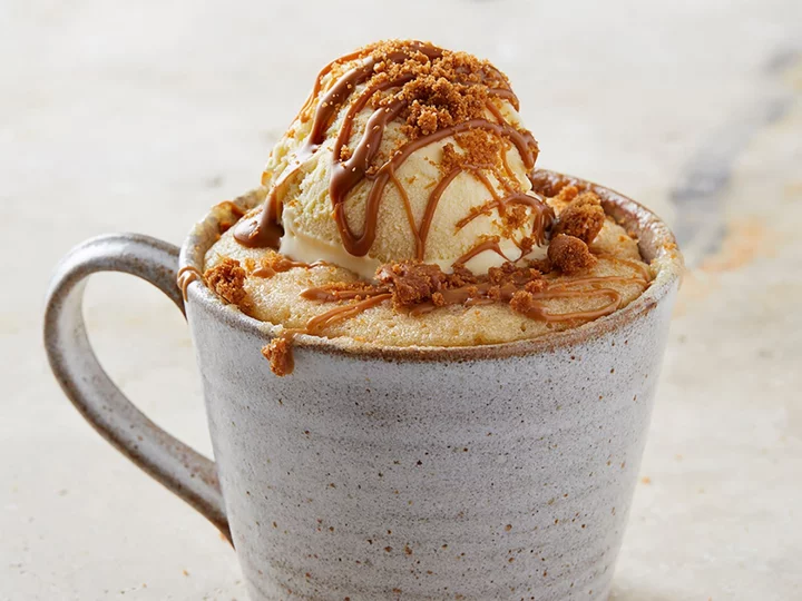 For a quick sugar fix, try this Biscoff microwave mug cake