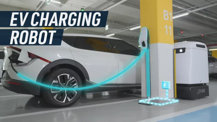 This parking lot robot will charge your electric vehicle