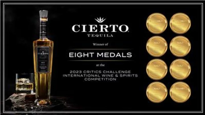 Cierto Tequila Wins Eight Medals at the 2023 Critics Challenge International Wine & Spirits Competition
