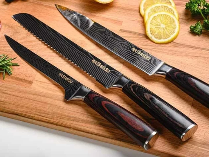 This 8-piece Japanese Master Chef knife set is $140