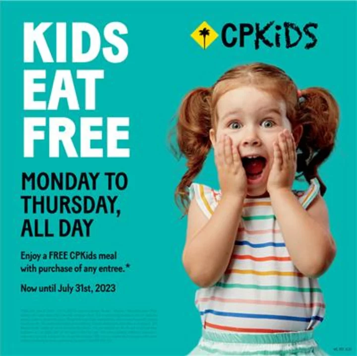 School is Out, Free Pizza is In. California Pizza Kitchen Launches New “Kids Eat Free” Promotion for Summer.