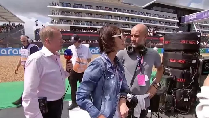 Pep Guardiola seemingly fails to recognise Martin Brundle in awkward grid walk chat