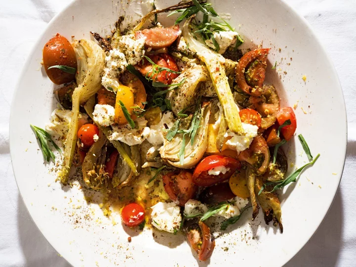 Splash out for this heritage tomato, fennel and dukkah salad