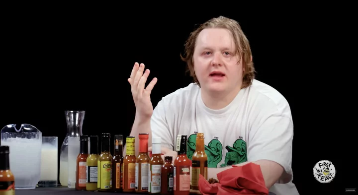 Lewis Capaldi gets to existential crisis level on 'Hot Ones'