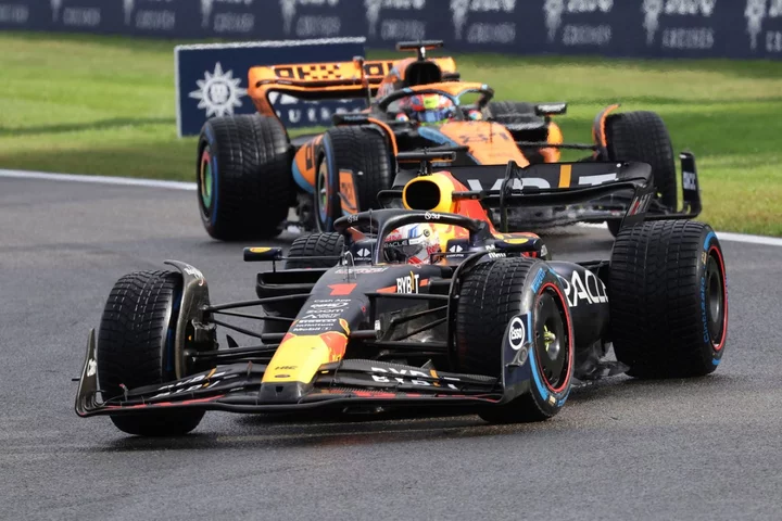 Max Verstappen sees off Oscar Piastri to win sprint race at Belgian Grand Prix