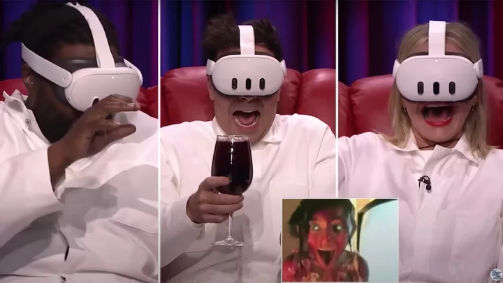 Watch Cameron Diaz trying not to spill wine while watching intense VR jump scares
