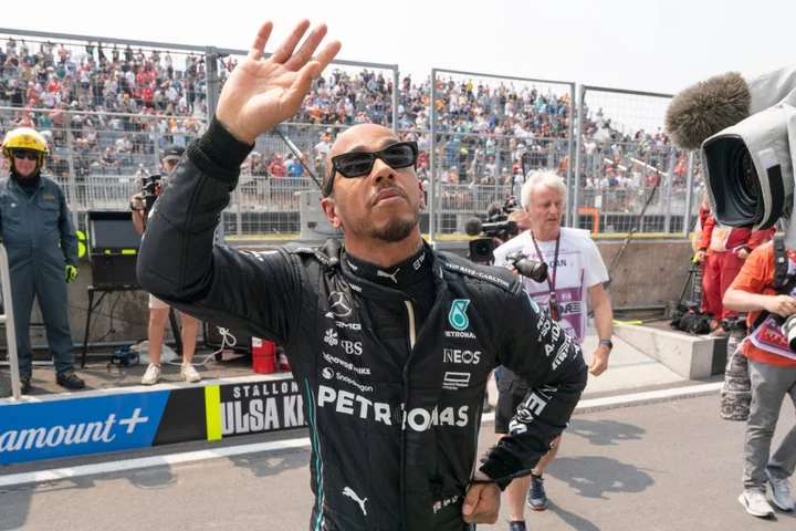Lewis Hamilton ‘excited’ to share podium with two world champions