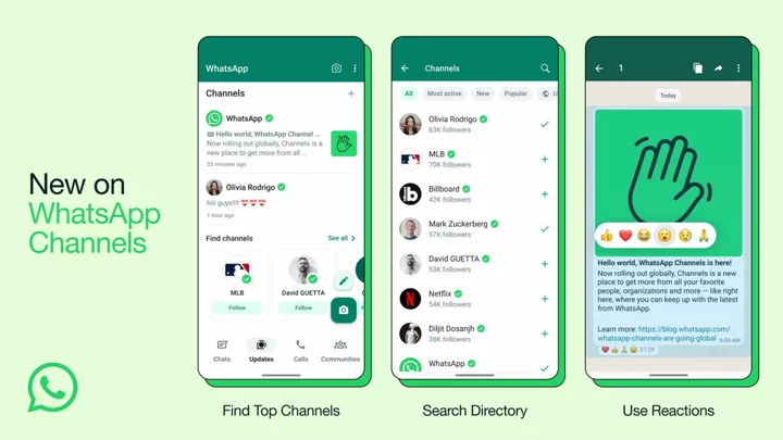 WhatsApp Channels let you follow celebrities and brands for updates