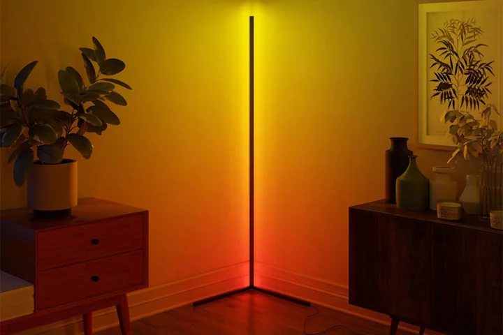 Create a vibe with this space-saving LED floor lamp, on sale now