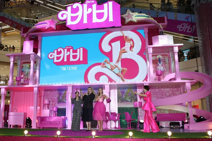 The internet erupts in finger hearts as the 'Barbie' press run kicks off in Seoul