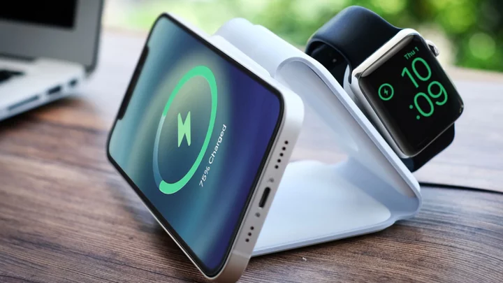 This folding wireless charging station can power 3 devices at once for $45